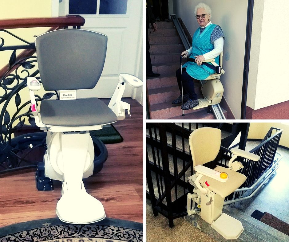 Różne zastosowania krzesełek schodowych dla osób niepełnosprawnych i w podeszłym wieku.